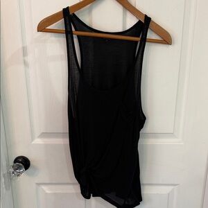 Guess Black Sleeveless Knot-Front Tank